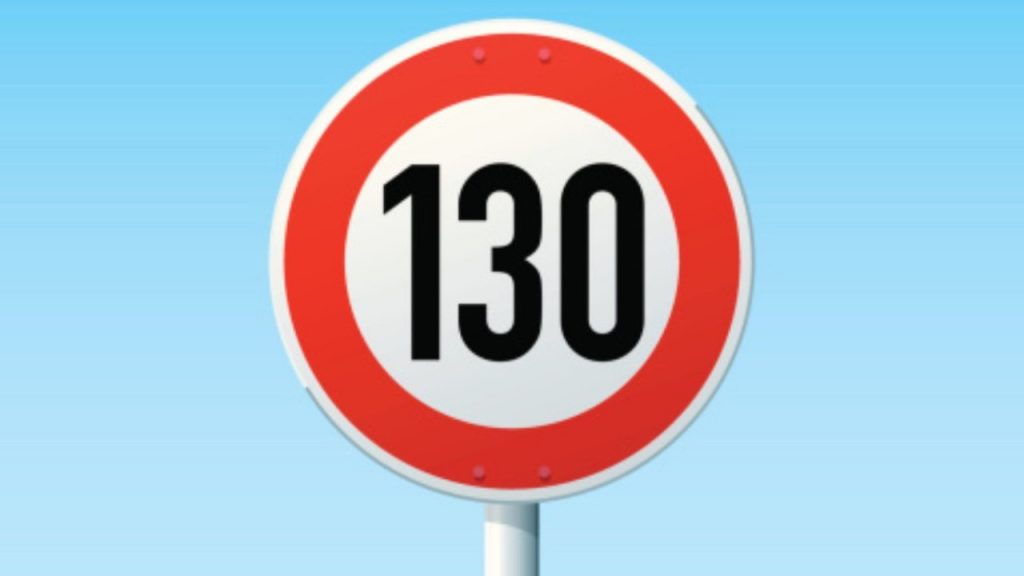 Cartello dei 130 km/h